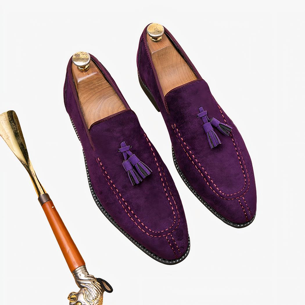 Violette Wildleder-Loafer für Herren