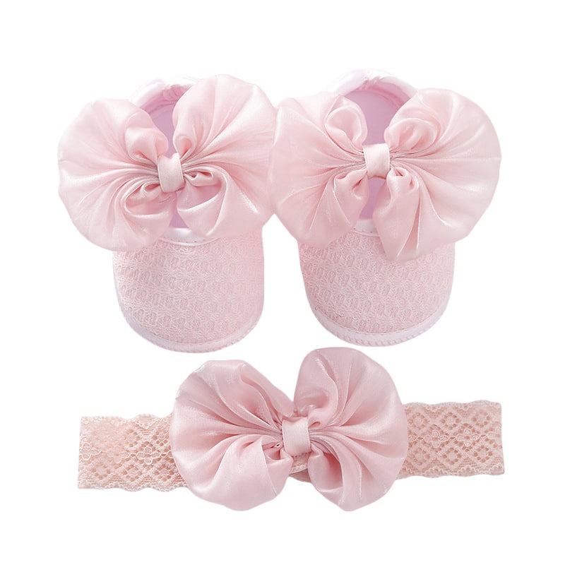 Mokassin mit Schleife und weicher Sohle für Baby-Mädchen