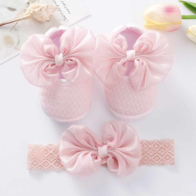 Mokassin mit Schleife und weicher Sohle für Baby-Mädchen
