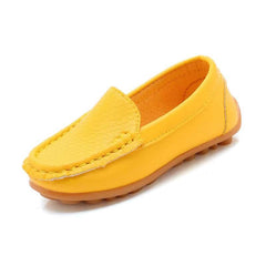 Slip-On Mokassin aus weichem Kunstleder für Kinder, Gelb
