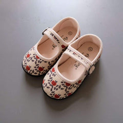 Cord-Samt Mokassins für Mädchen, Beige