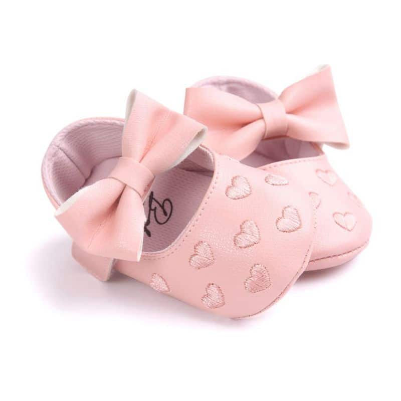 Loafer für Babymädchen mit Herzmuster