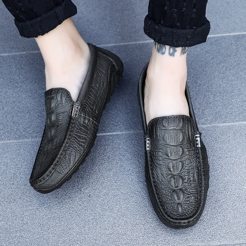 Loafer aus Kunstleder mit Krokodilmuster