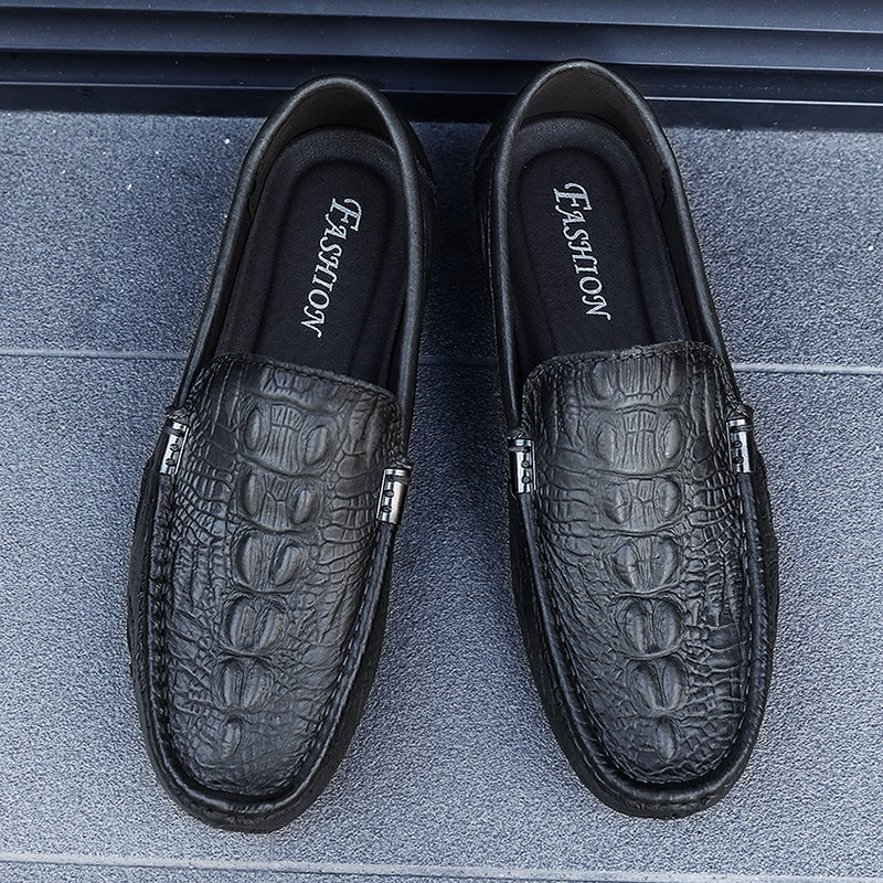Loafer aus Kunstleder mit Krokodilmuster