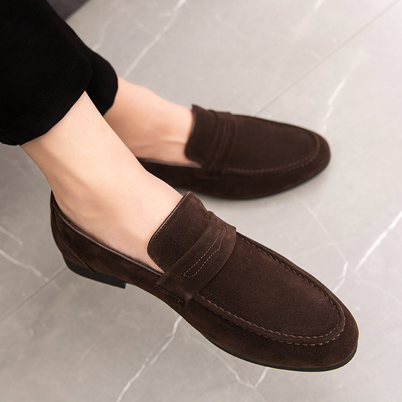 Wildleder-Loafer mit Blockabsatz für Herren