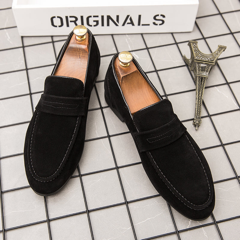 Wildleder-Loafer mit Blockabsatz für Herren