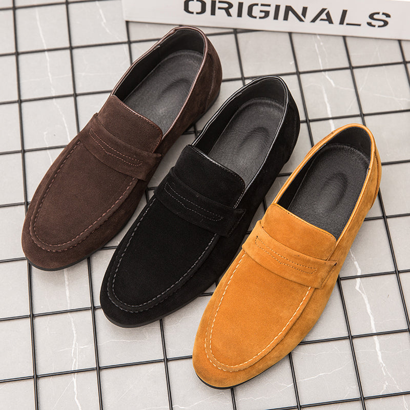 Wildleder-Loafer mit Blockabsatz für Herren