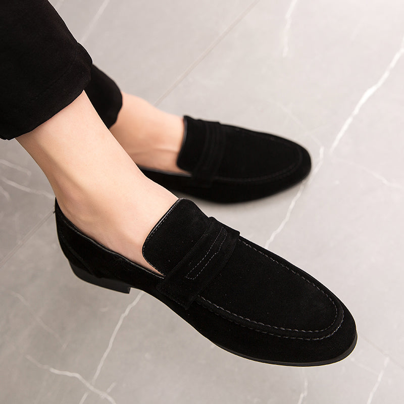 Wildleder-Loafer mit Blockabsatz für Herren