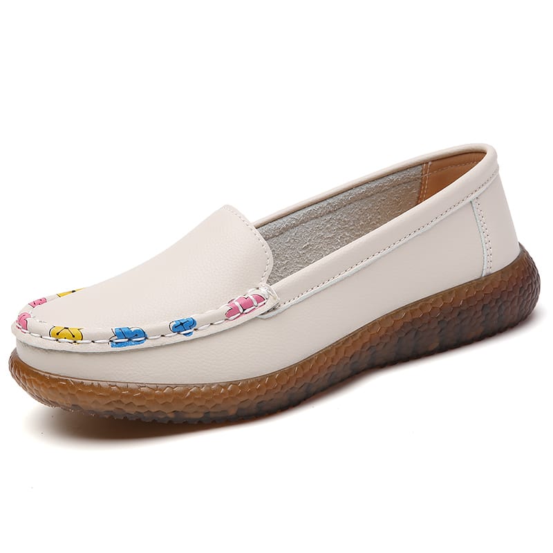 Damen-Loafer mit dezenten Blumenmotiven