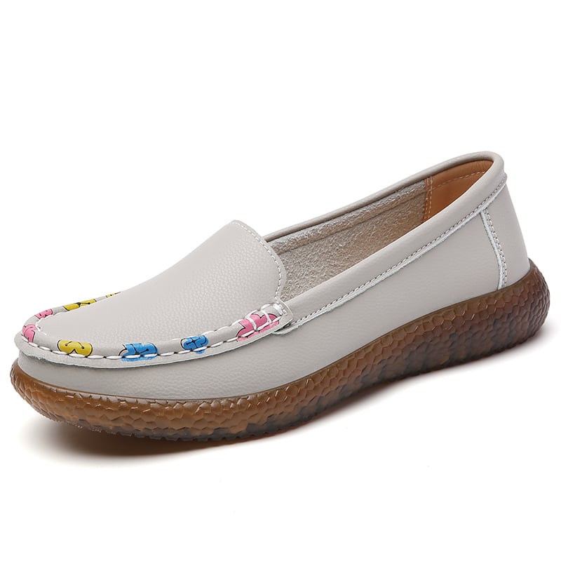 Damen-Loafer mit dezenten Blumenmotiven