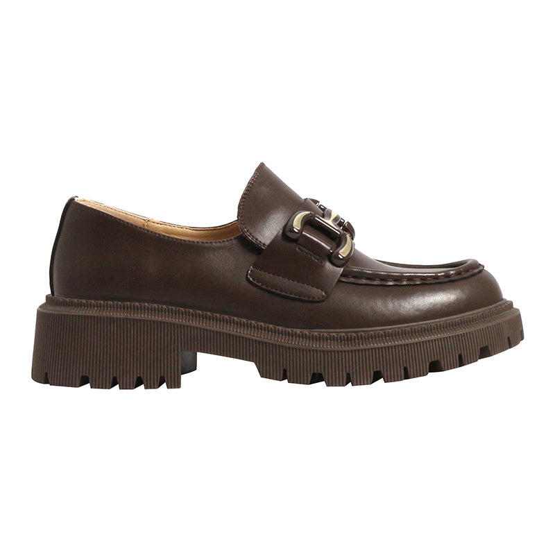 Damen-Loafer mit Blockabsatz in neutralen Farben