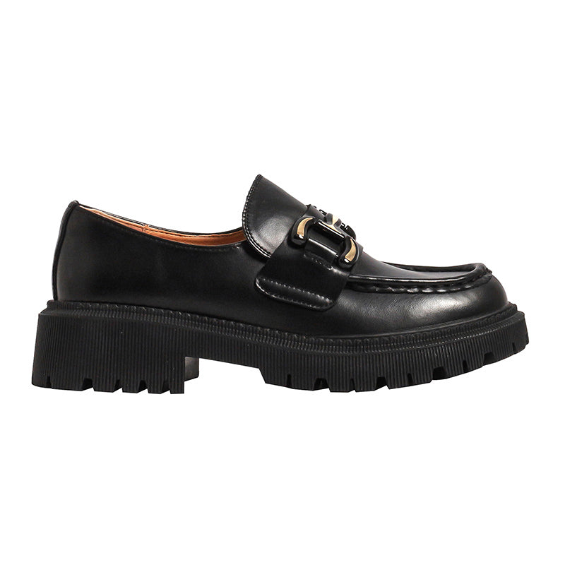 Damen-Loafer mit Blockabsatz in neutralen Farben