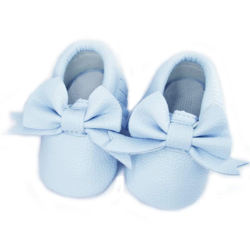 mokassin mit Schleife blau