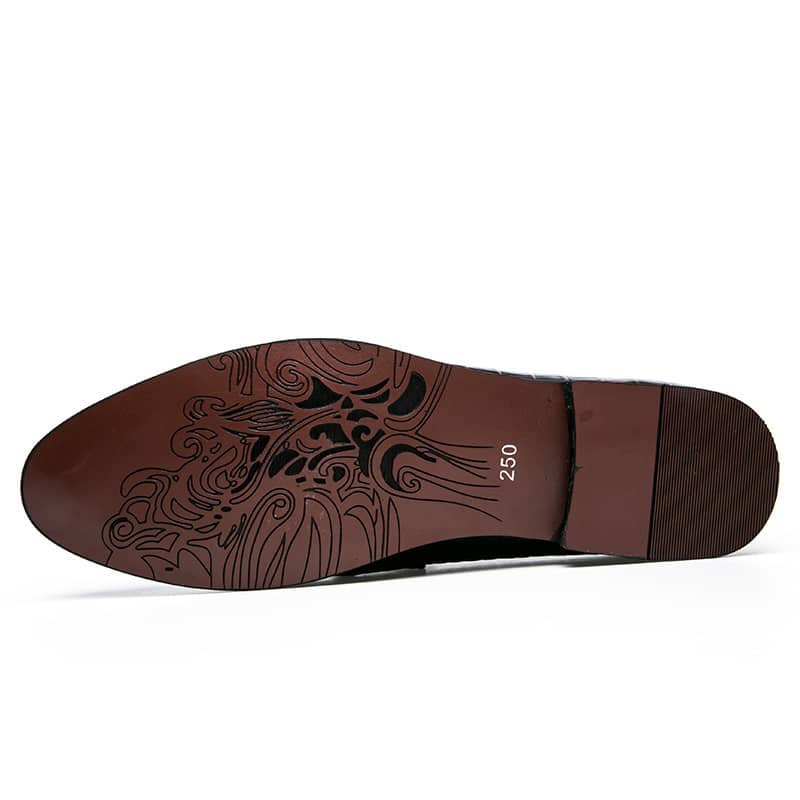 Loafer mit Quasten in Krokodilleder-Optik