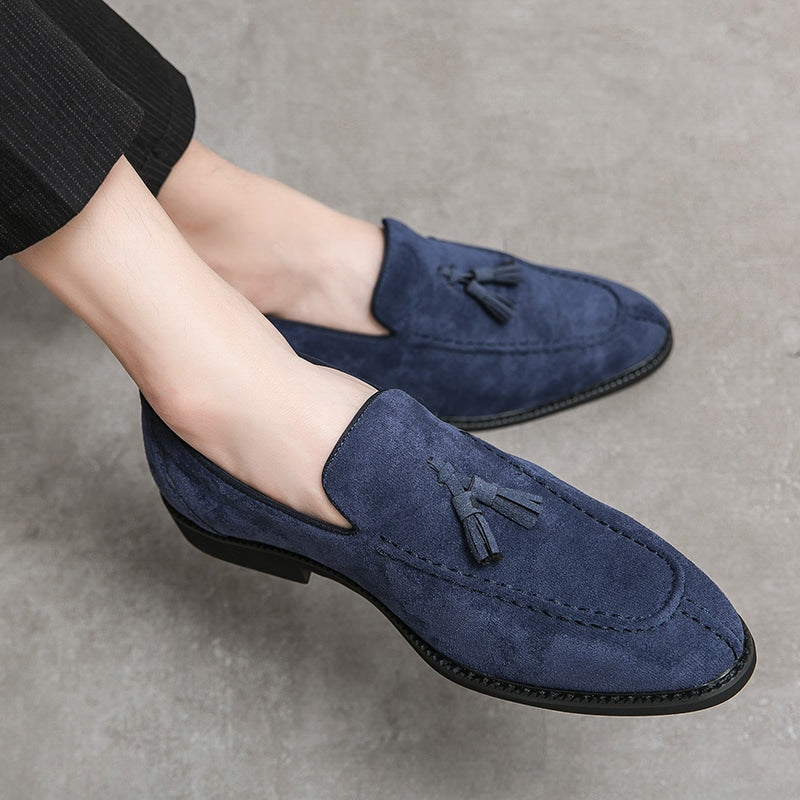 Loafer in Wildleder-Optik mit Quasten im Vintage-Stil