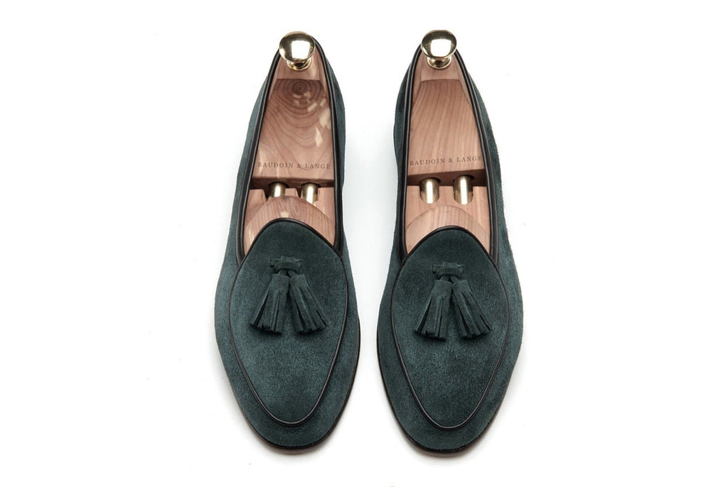 Herren-Loafer mit Quasten aus echtem Wildleder
