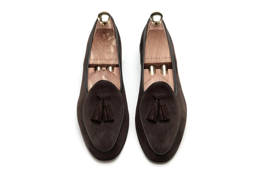 Herren-Loafer mit Quasten aus echtem Wildleder