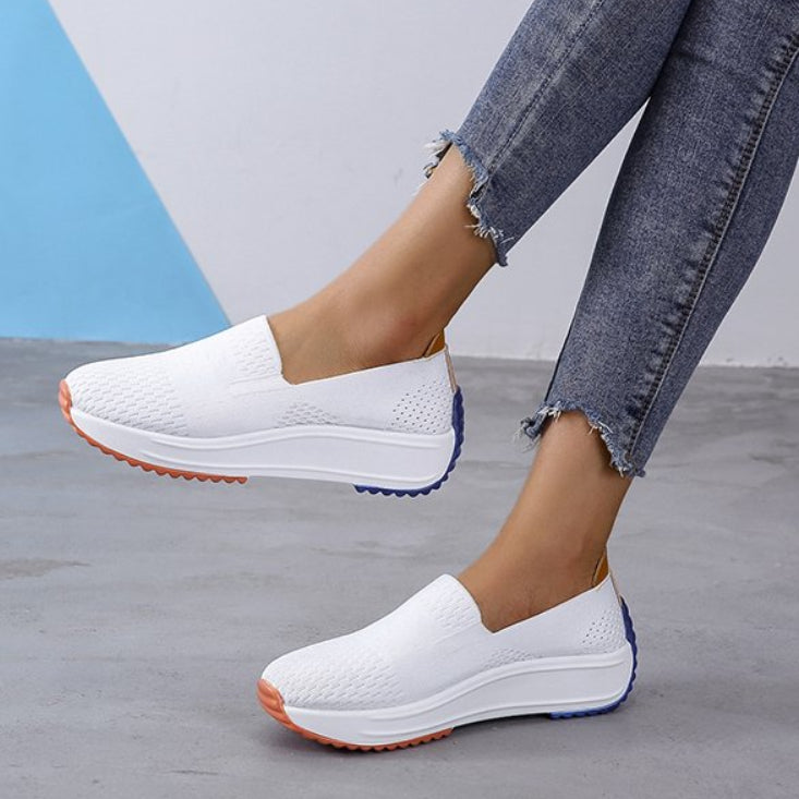 Orthopädische Damen-Mokassins aus atmungsaktivem Mesh