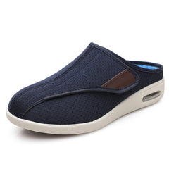 Orthopädische Mules mit Klettverschluss aus atmungsaktivem Mesh, Marineblau