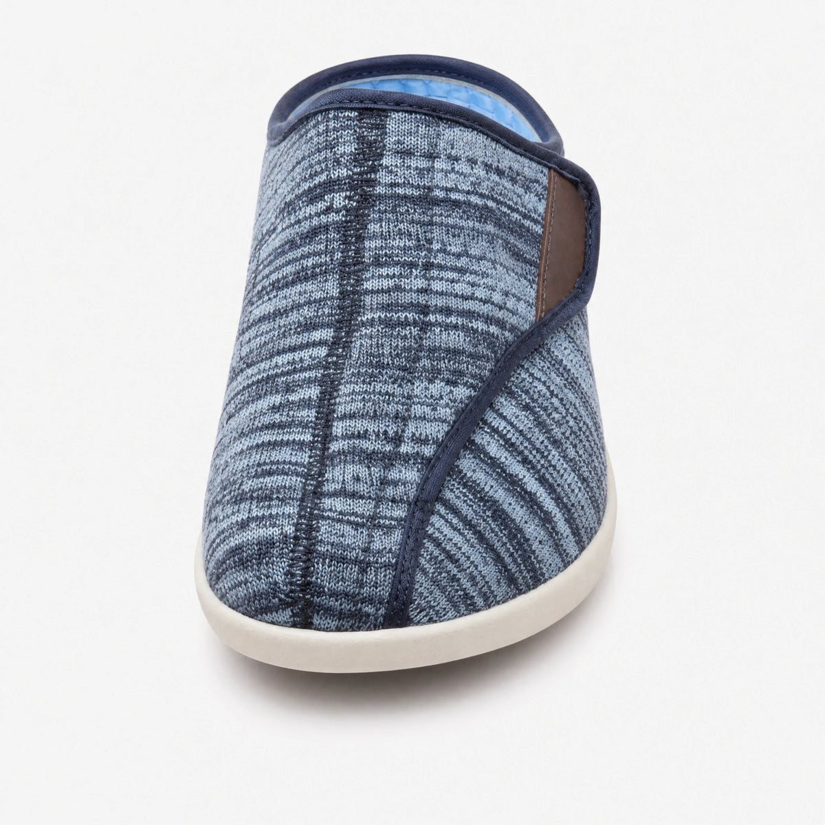 Orthopädische Mules mit Klettverschluss aus meliertem Mesh in Hellgrau Bild