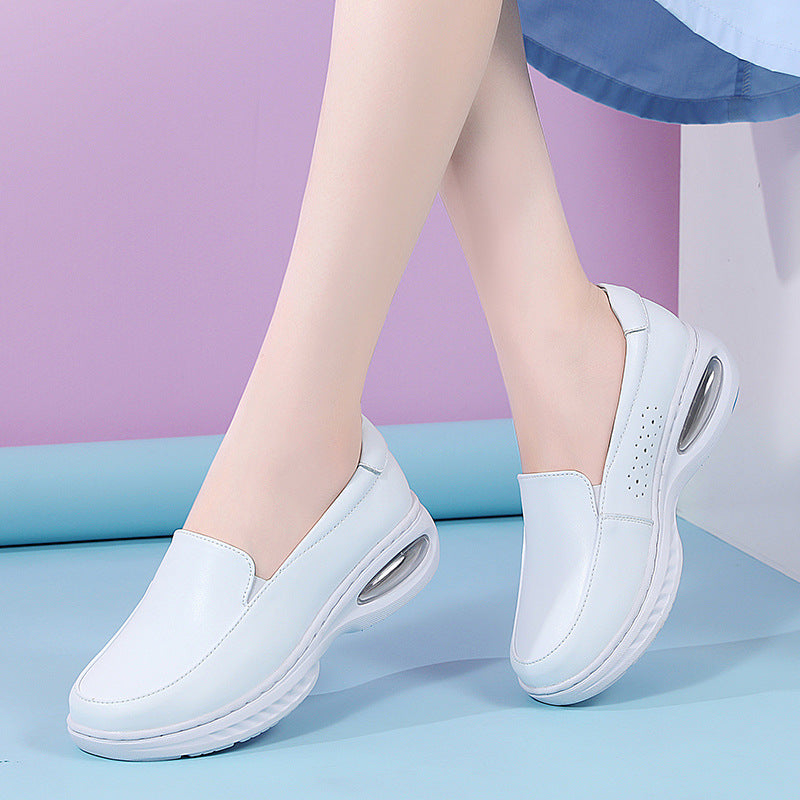 Orthopädische stoßdämpfende Leder-Loafer für Damen