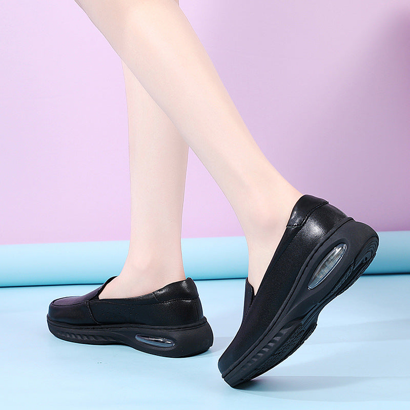 Orthopädische stoßdämpfende Leder-Loafer für Damen