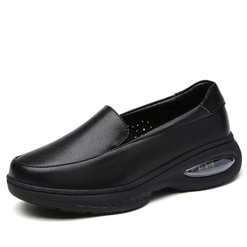 Orthopädische stoßdämpfende Leder-Loafer für Damen