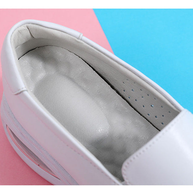 Orthopädische stoßdämpfende Leder-Loafer für Damen