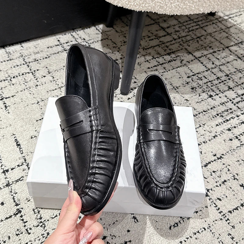 Penny Loafer Damen glatte Lederoptik in Cognac, Detailansicht der Sohle