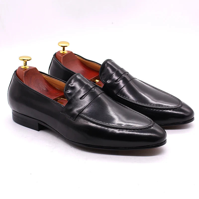 Penny Loafer Herren handpatiniertes Leder in Cognac, Styling-Ansicht