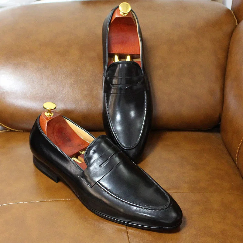 Penny Loafer für Herren aus Leder mit Patina in Braun, Ansicht 5