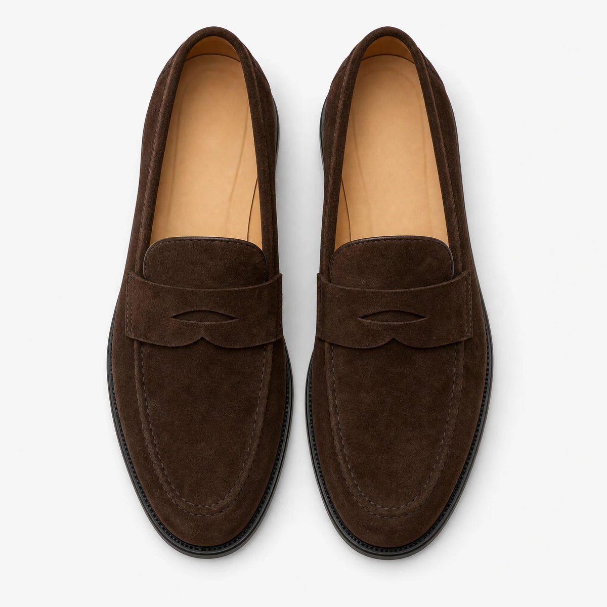 Penny Loafer Herren Wildleder in Camel, Gesamtansicht