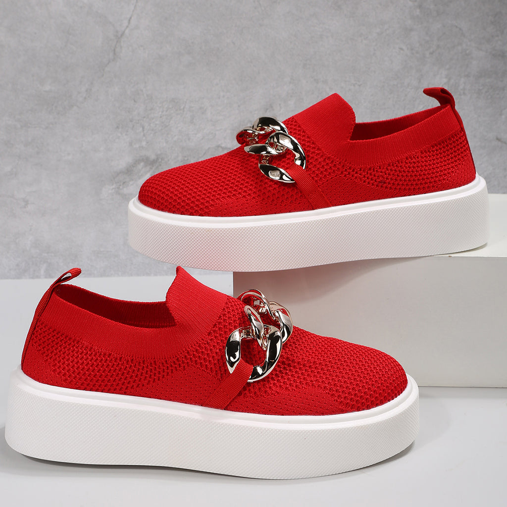 Plateau-Loafer mit Metallkette