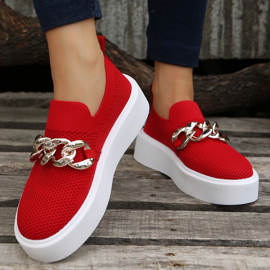 Plateau-Loafer mit Metallkette