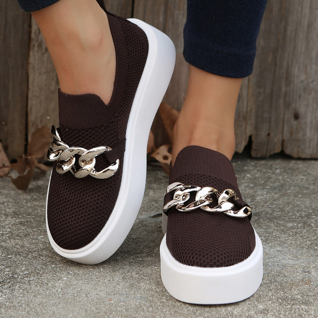 Plateau-Loafer mit Metallkette