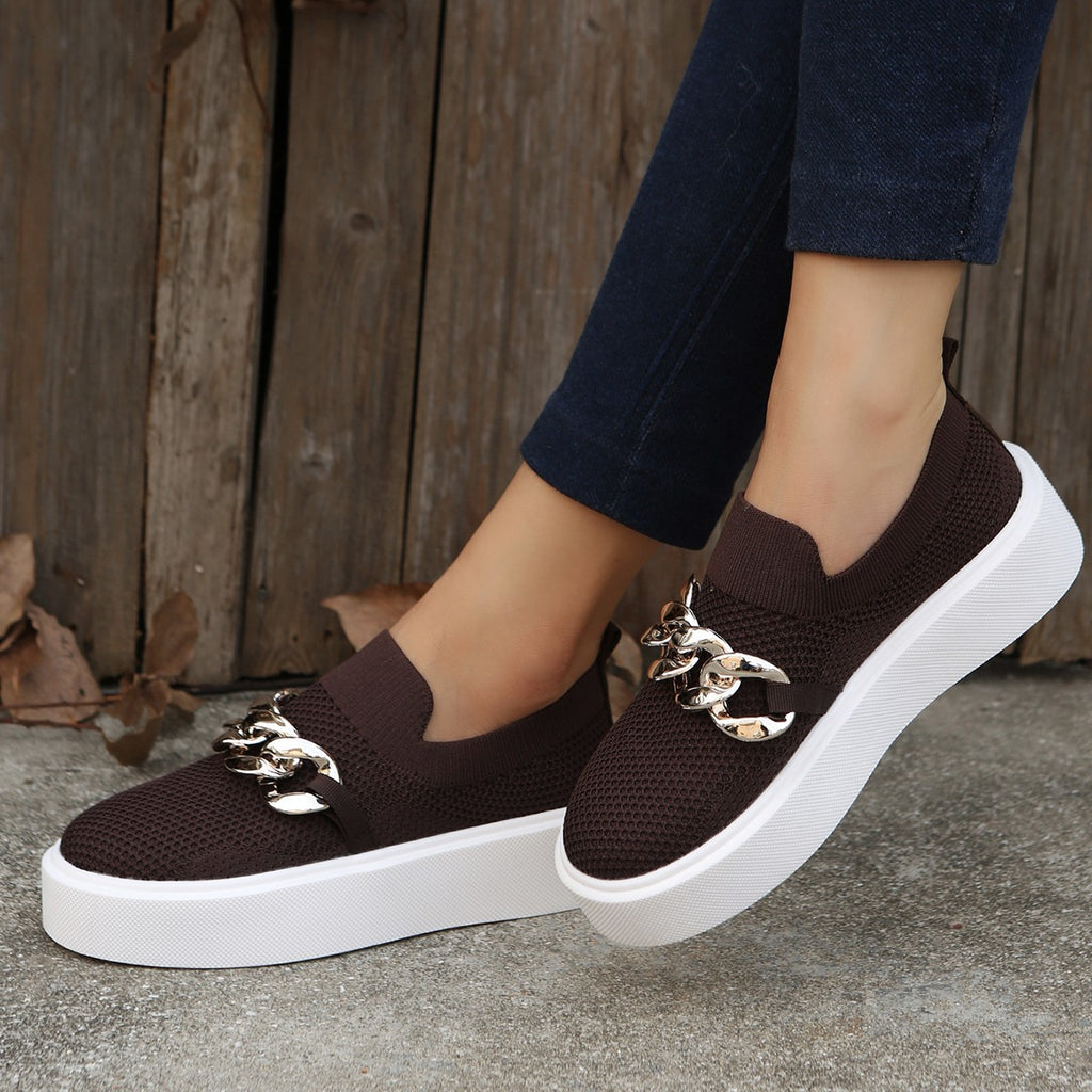 Plateau-Loafer mit Metallkette