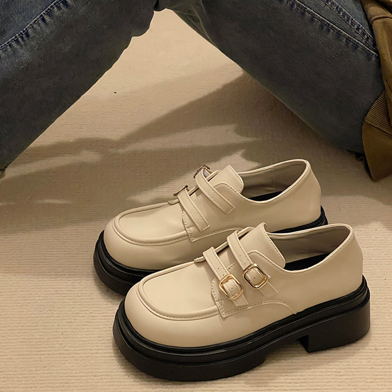 Plateau-Mokassins mit Riemen für Damen