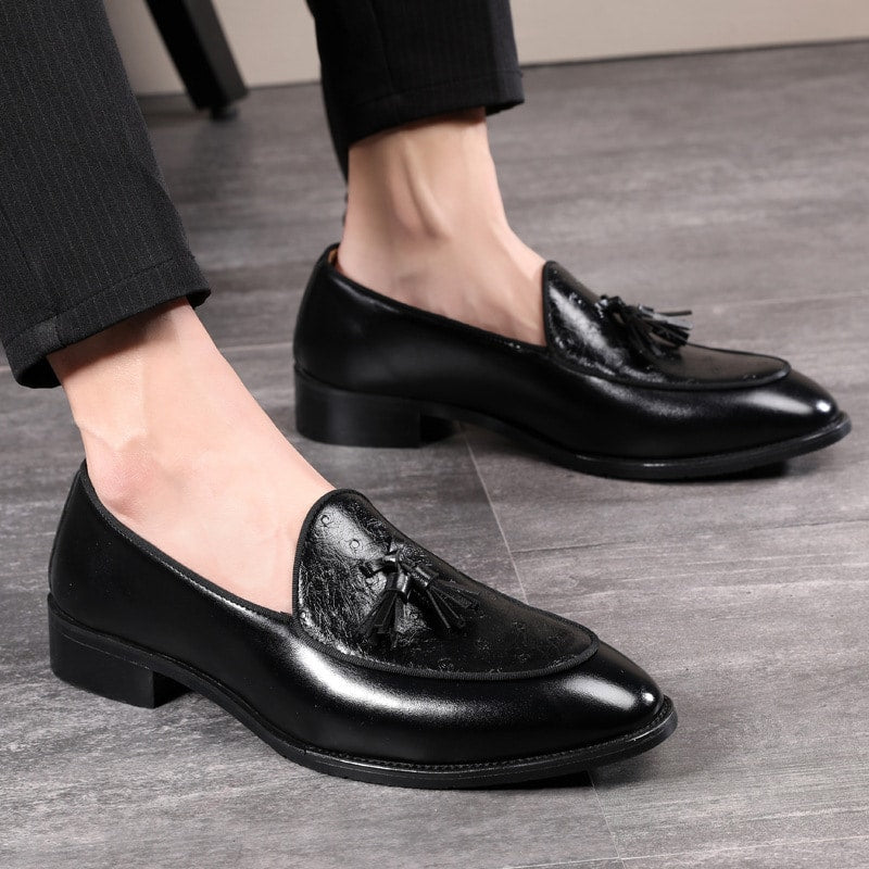 Schicke Kunstleder-Loafer mit Quaste für Herren