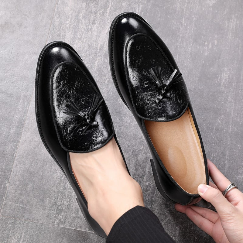 Schicke Kunstleder-Loafer mit Quaste für Herren