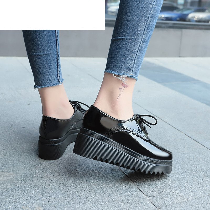 Schnür-Loafer mit dicker Sohle für Damen