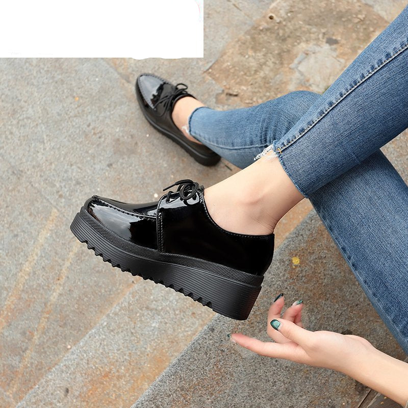Schnür-Loafer mit dicker Sohle für Damen