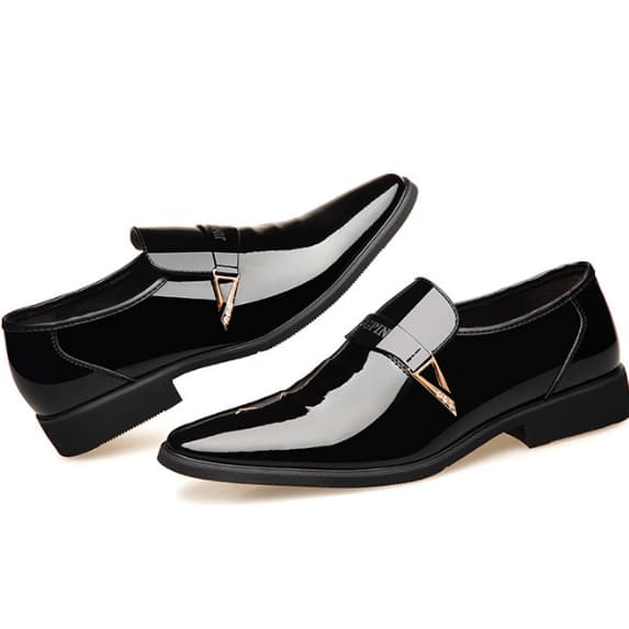 Luxuriöse schwarze Lackleder-Loafer