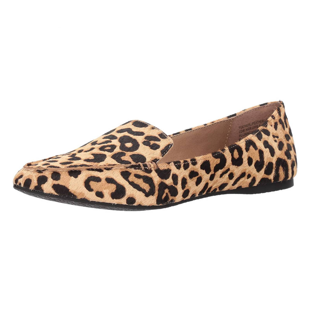 Spitze Damen-Loafer aus Leoparden-Print-Samt