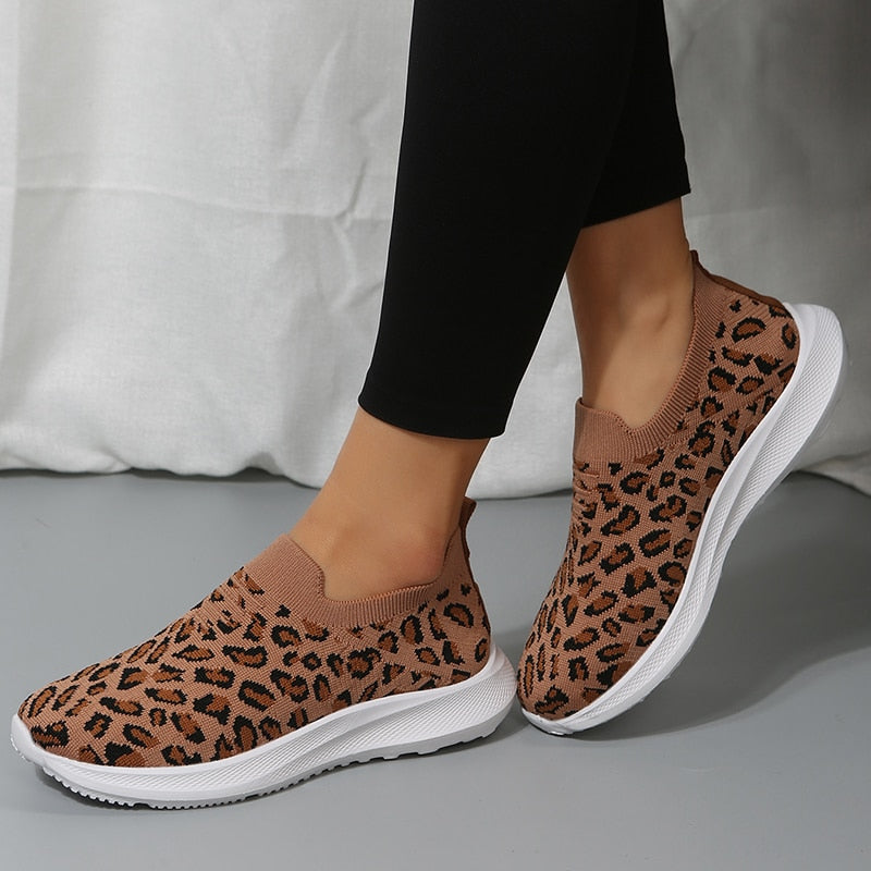 Sport-Loafer aus Leoparden-Mesh für Damen