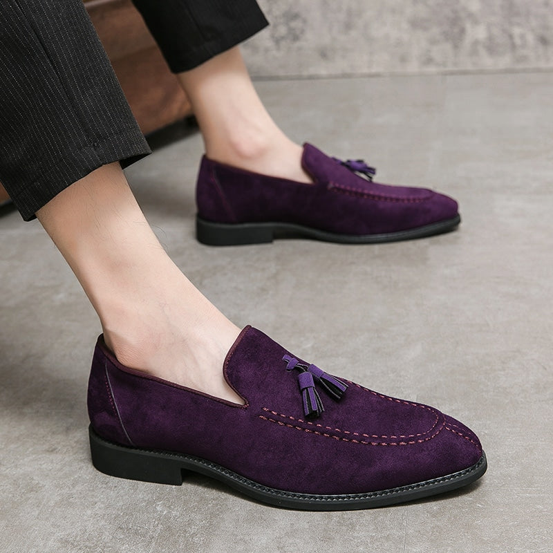 Violette Wildleder-Loafer für Herren
