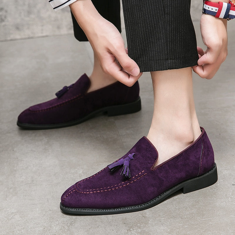 Violette Wildleder-Loafer für Herren