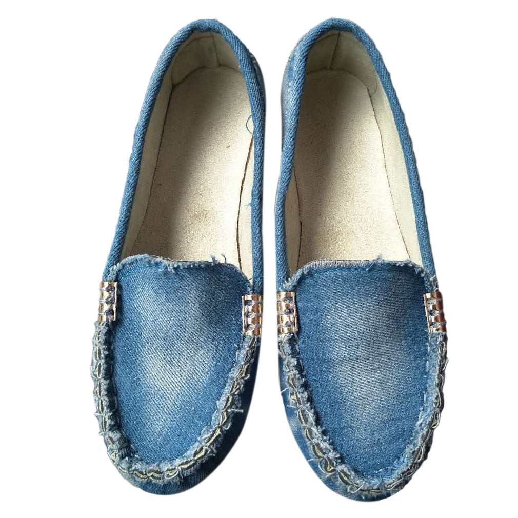 Lässige weiche Loafer aus gewaschener Jeans