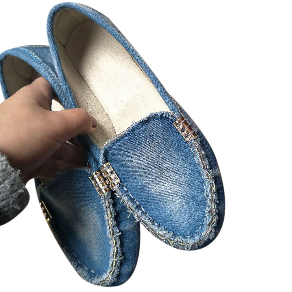 Lässige weiche Loafer aus gewaschener Jeans