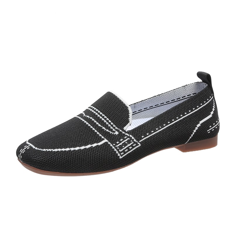 Weiche Mesh-Mokassins mit Steppnaht-Muster
