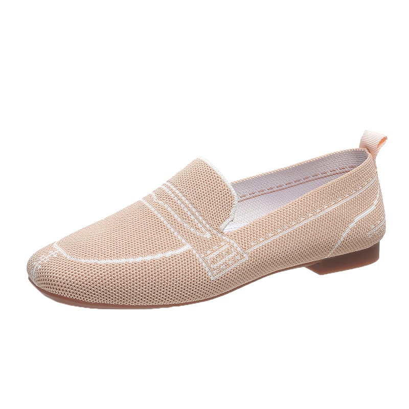 Weiche Mesh-Mokassins mit Steppnaht-Muster